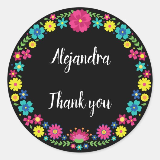 メキシカラフルコの花キンセアニラ ラウンドシール (正面)