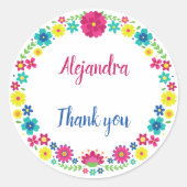 メキシカラフルコの花キンセアニラ ラウンドシール (正面)