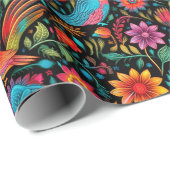 メキシカラフルコの花柄 ラッピングペーパー (ロールコーナー)