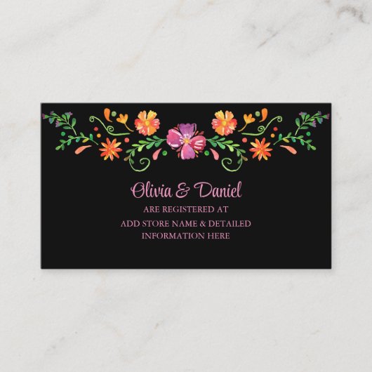 メキシカラフルコの花結婚の登録 エンクロージャーカード (正面)