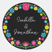 メキシカラフルコの花 ラウンドシール (正面)