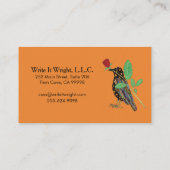 メキシカラフルコはっきりしたキシカンフォークアートオアクサカンクロウ&バラ 名刺 (裏面)