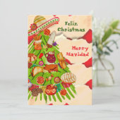 メキシカラフルコオーナメントクリスマスツリー シーズンカード (スタンド正面)