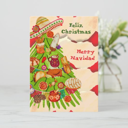 メキシカラフルコオーナメントクリスマスツリー シーズンカード (スタンド正面)