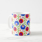 メキシカラフルコスタイル花パタエレガントーン コーヒーマグカップ (正面左)