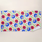 メキシカラフルコスタイル花パタエレガントーン ビーチタオル (正面)