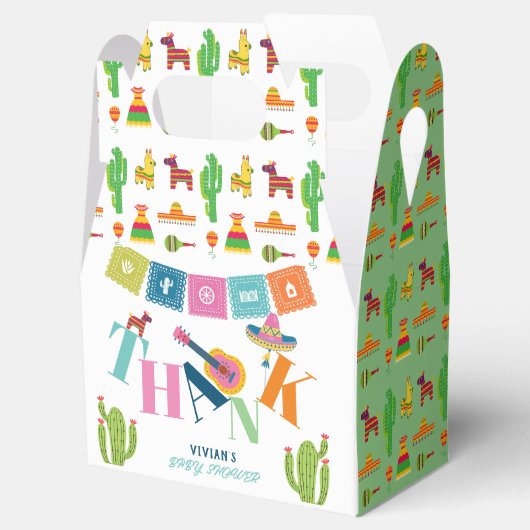 メキシカラフルコスタイル赤ちゃんシャワーパーティー フェイバーボックス (オープン)