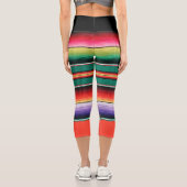 メキシカラフルコストライプのン毛布プリント カプリレギンス (裏面)