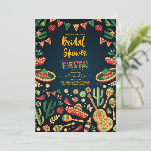 メキシカラフルコテーマフェスタブライダルシャワー 招待状 (スタンド正面)