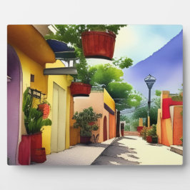 メキシカラフルコビレッジ通り名勝ウォーター色 フォトプラーク