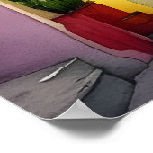 メキシカラフルコビレッジ通り名勝ウォーター色 ポスター (角)