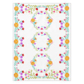 メキシカラフルコフィエスタの花 – 白 テーブルクロス (正面)