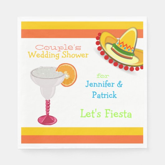 メキシカラフルコフィエスタカップルウェディングシャワー スタンダードランチョンナプキン (正面)
