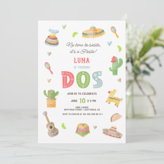 メキシカラフルコフィエスタ第2誕生日 招待状 (スタンド正面)