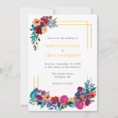 メキシカラフルコフィエスタ結婚フラワー 招待状 (正面)