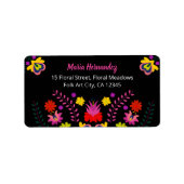 メキシカラフルコフィエスタ花ブラックアドレス ラベル (正面)