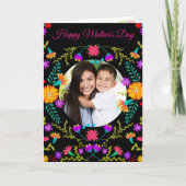 メキシカラフルコフィエスタ花写真母の日 カード (正面)