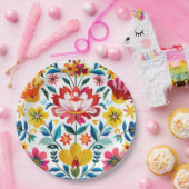 メキシカラフルコフォークアートフローラ ペーパープレート (パーティー)