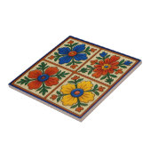 メキシカラフルコフォーク伝統的フローラ芸術 タイル (側面)