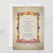 メキシカラフルコフローラアートメリークリスマスカード 招待状 (裏面)