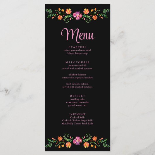 メキシカラフルコフローラフィ結婚エスタのメニューカード メニュー (正面)