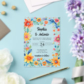 メキシカラフルコフローラフィ結婚エスタ アクリル招待状 (インサイチュ (ウェディング))