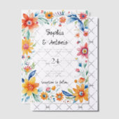 メキシカラフルコフローラフィ結婚エスタ ベラム紙招待状 (オフセット (招待状))