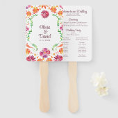 メキシカラフルコフローラフェスタ結婚式 プログラム ハンドファン (正面&裏面)