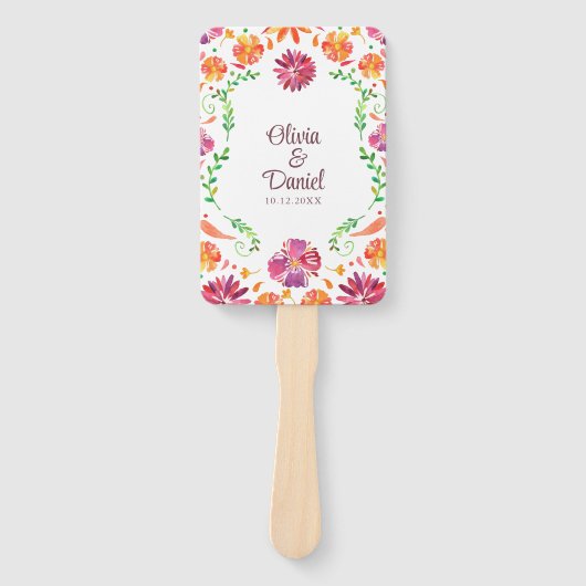 メキシカラフルコフローラフェスタ結婚式 プログラム ハンドファン (正面)