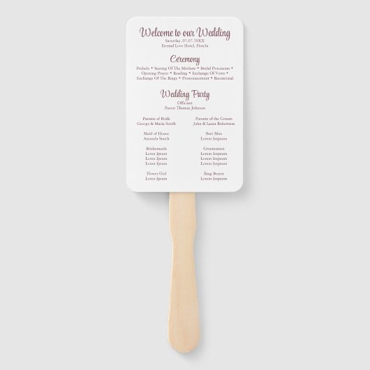 メキシカラフルコフローラフェスタ結婚式 プログラム ハンドファン (裏面)