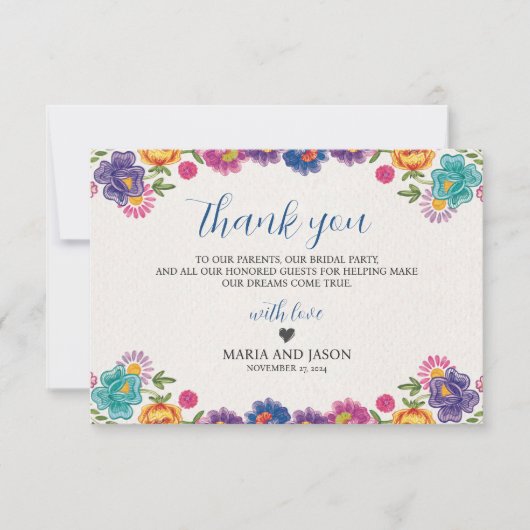 メキシカラフルコフローラボタニカルフェスタ結婚ズ サンキューカード (正面)