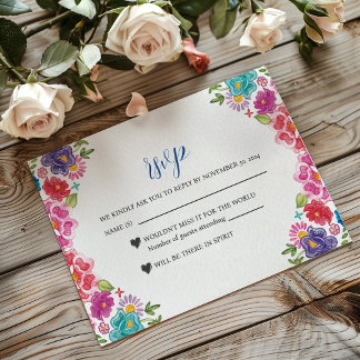 メキシカラフルコフローラボタニカルフェスタ結婚ズ 出欠カード