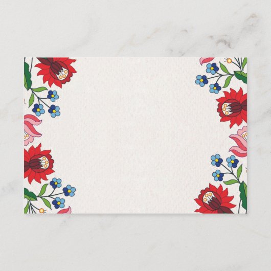 メキシカラフルコフローラモダンボタ結婚ニカル エンクロージャーカード (裏面)