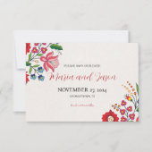 メキシカラフルコフローラモダンボタ結婚ニカル セーブザデート (正面)