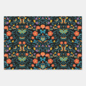 メキシカラフルコフローラ刺繍 ラッピングペーパーシート (正面3)