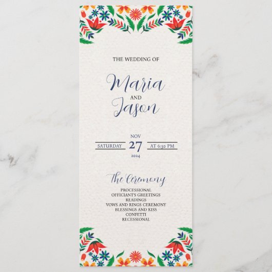 メキシカラフルコフローラ結婚の花 プログラム (正面)