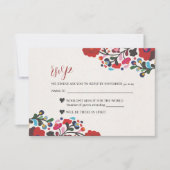 メキシカラフルコフローラ結婚の花 出欠カード (正面)