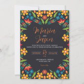 メキシカラフルコフローラ結婚の花 招待状 (正面)