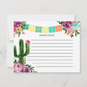 メキシカラフルコブライダルシャワーレシピカード 招待状 (裏面)