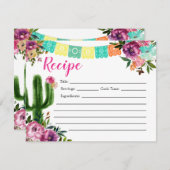 メキシカラフルコブライダルシャワーレシピカード 招待状 (正面/裏面)