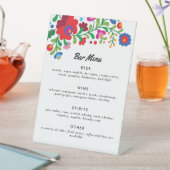 メキシカラフルコ刺繍バーメニューテーブルテントSi 台座サイン (インサイチュ)