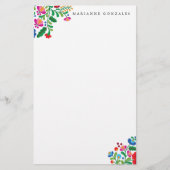 メキシカラフルコ刺繍名前をカスタムするメモ帳 便箋 (正面)