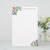 メキシカラフルコ刺繍名前をカスタムするメモ帳 便箋 (スタンド正面)