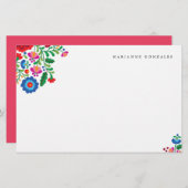 メキシカラフルコ刺繍名前をカスタムする文房具 便箋 (正面/裏面)