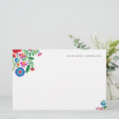 メキシカラフルコ刺繍名前をカスタムする文房具 便箋 (スタンド正面)