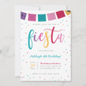 メキシカラフルコ文字フィエスタキッズ誕生日 招待状 (正面)