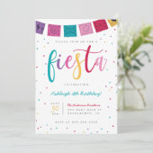 メキシカラフルコ文字フィエスタキッズ誕生日 招待状 (スタンド正面)