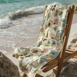 メキシカラフルコ旅行プリントモノグラム ビーチタオル