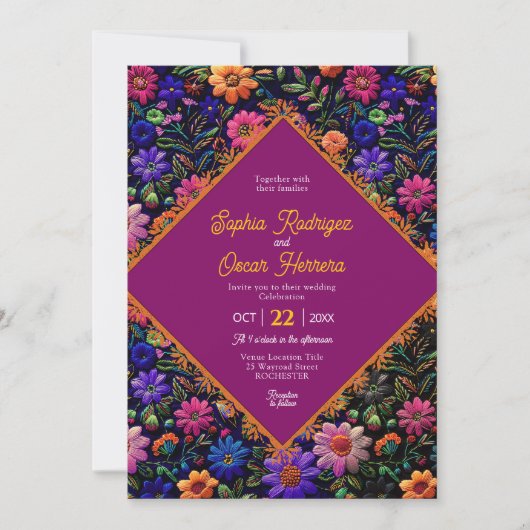 メキシカラフルコ結婚式招待状 招待状 (正面)