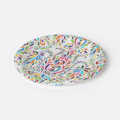 メキシカラフルコ・オトミ花パターン ペーパープレート (アングル)